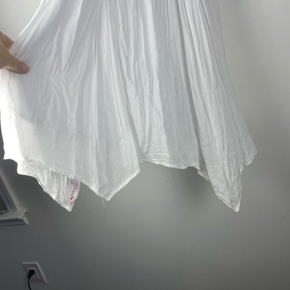 Japna White Mini Dress with Pink Embroidery Size Medium - Picture 9 of 12